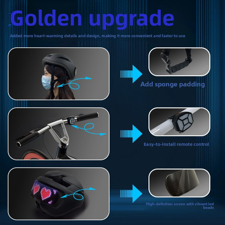 Bluetooth LED Display Cycle Helmet