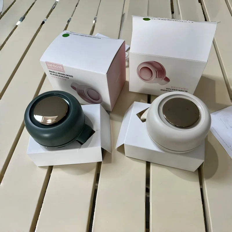 USB Mini Fan Clip Whirlwind Collar Waist Attachable Portable Snap on Fan MF019 Personal Hand Free Cooling Fan for Outdoor
