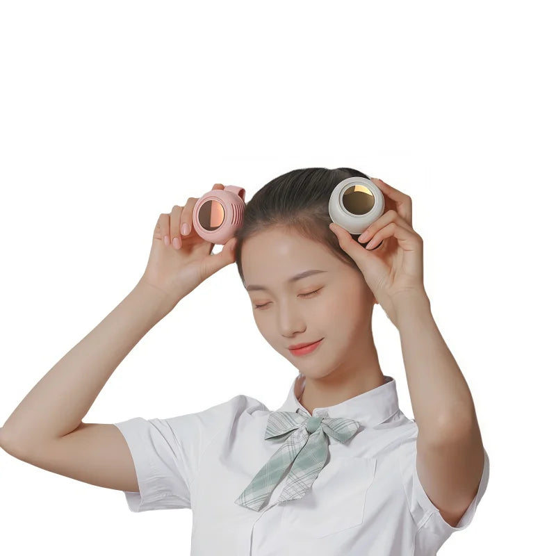 USB Mini Fan Clip Whirlwind Collar Waist Attachable Portable Snap on Fan MF019 Personal Hand Free Cooling Fan for Outdoor