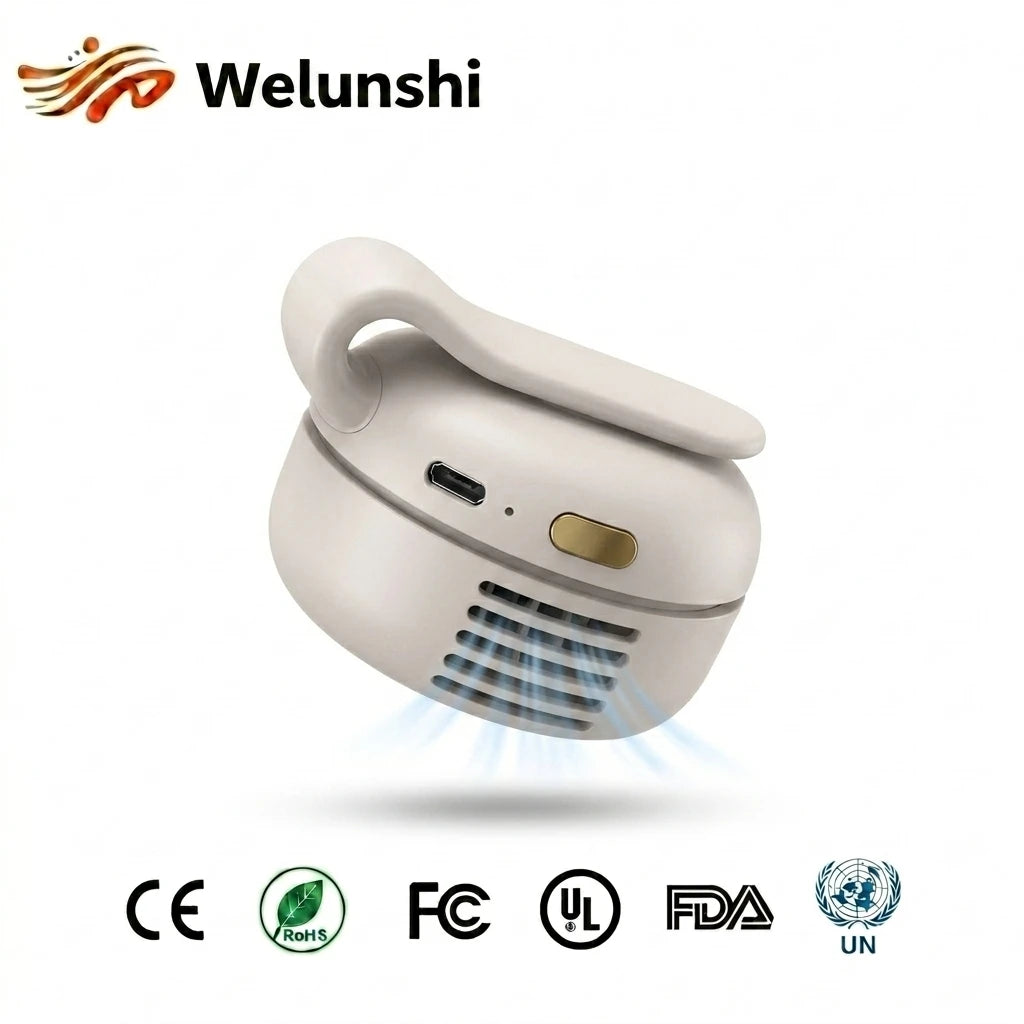 Portable USB Rechargeable Neck Waist Fan