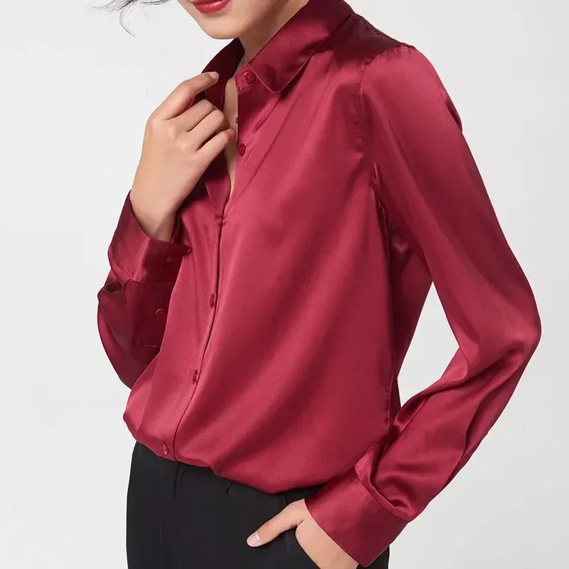 Luxury Mulberry Silk Satin Blouse