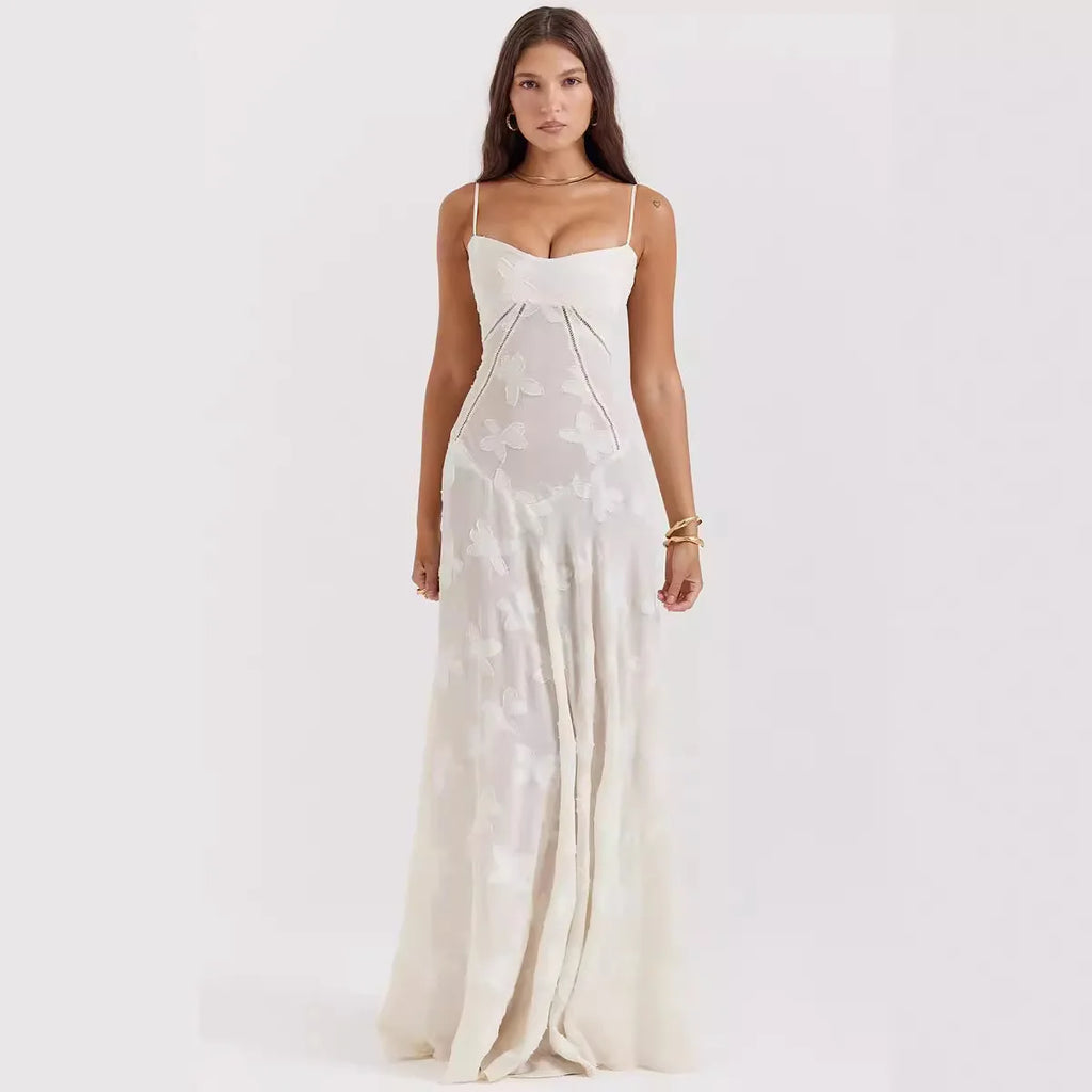 2026 Sexy Evening Party Dress Women Summer Beach Maxi Long Dresses Lace Hollow Out Big Swing Backless Pink Holiday Vestidos