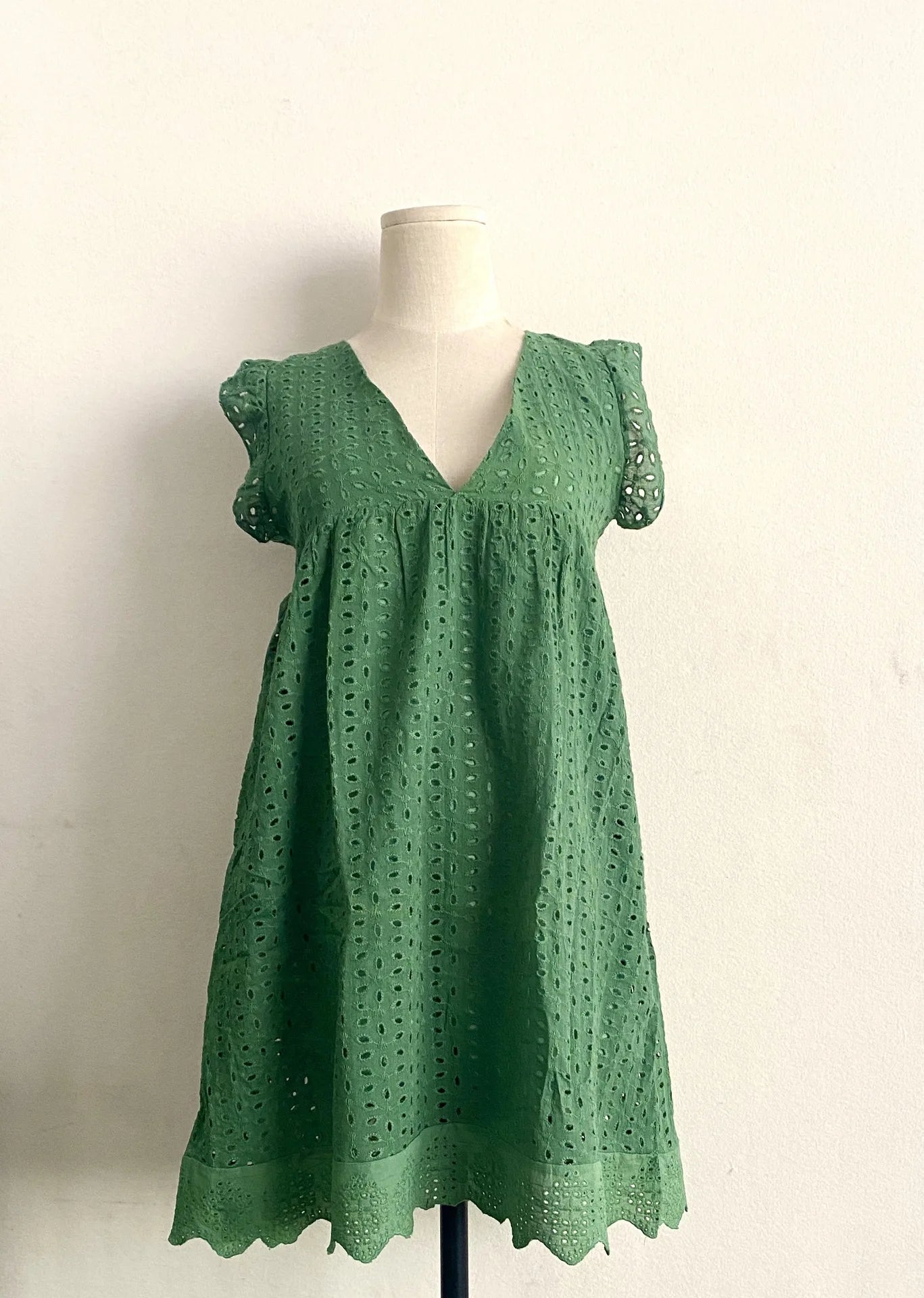 Elegant Lace Jacquard Hollow V-Neck Dress