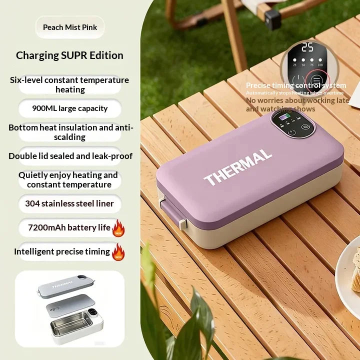 Portable Electric Heated Lunch Box Stainless Steel