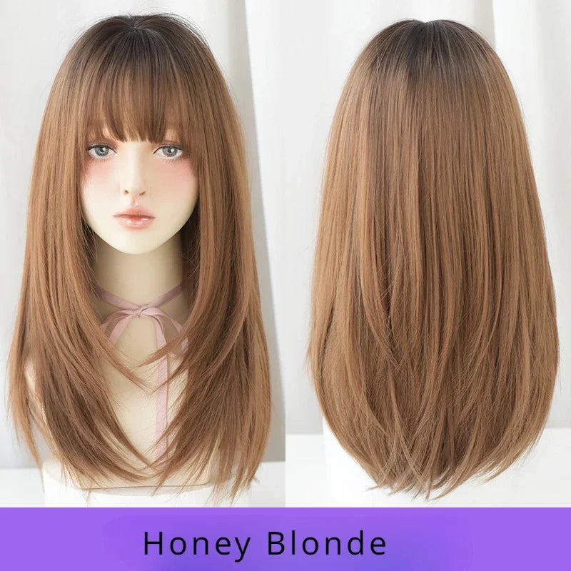 Straight Layered Blonde Wigs