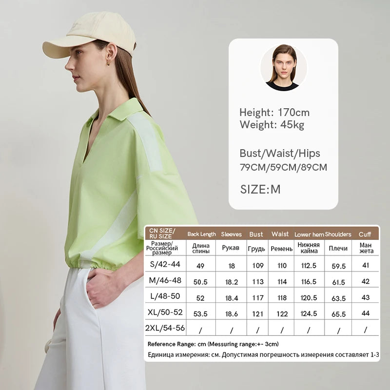 Women's Minimalist V-Neck Cotton T-Shirt.