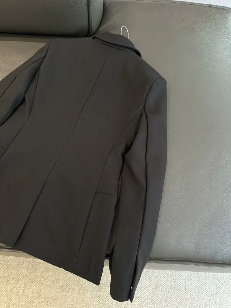 ZW Series Shoulder Padded Slim Fit Suit Jacket for Women ETJ 2026 New Collection with Waist Cinching Design  Casual Suit Jacket