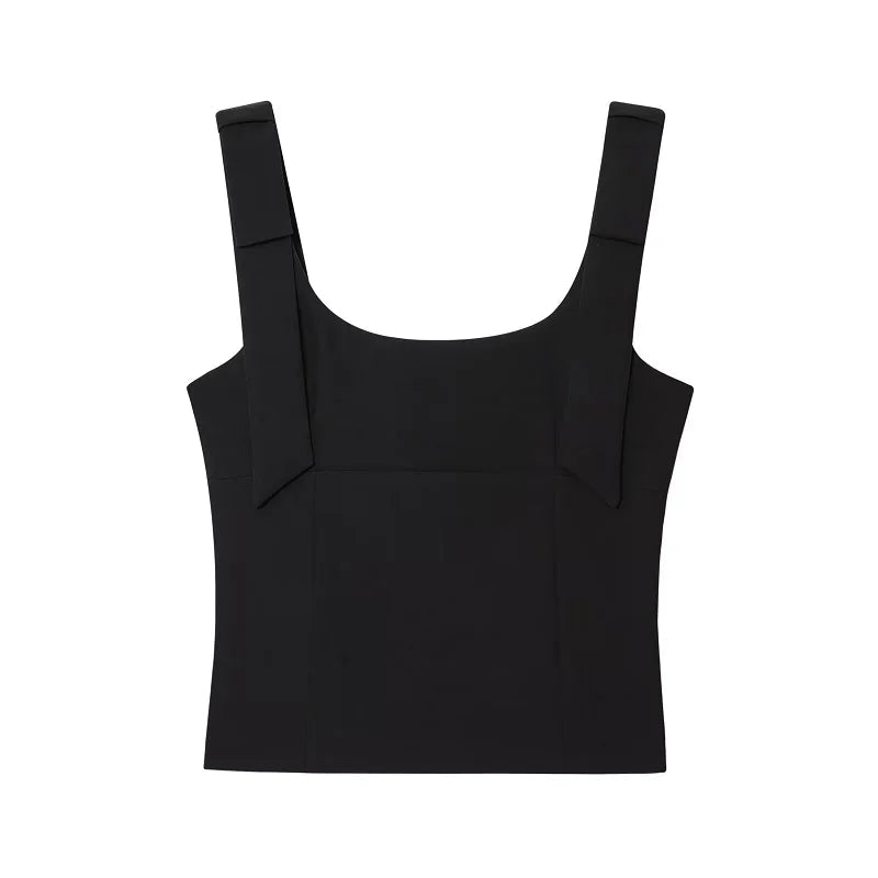 Elegant Bow Backless Crop Top
