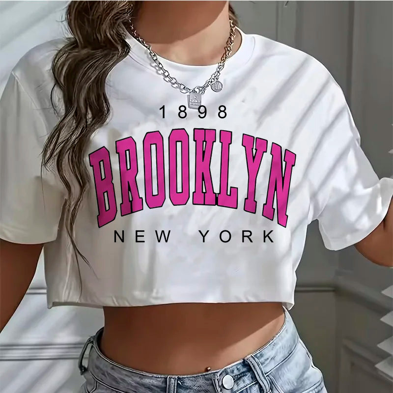 Casual Crop Top Women Cropped