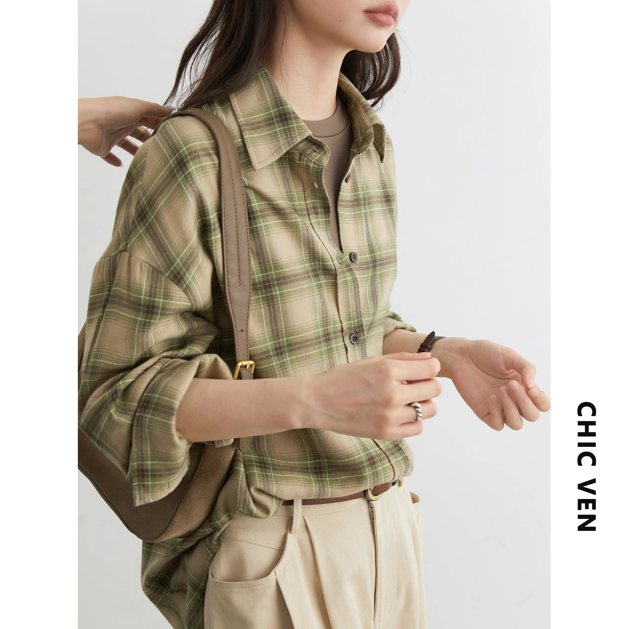 Elegant Plaid Long Sleeve Shirt