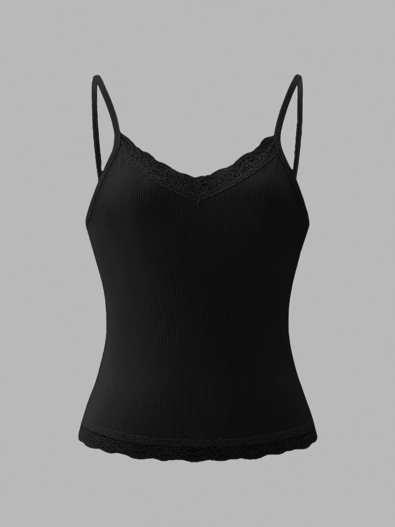 Elegant Lace Trim V-Neck Top
