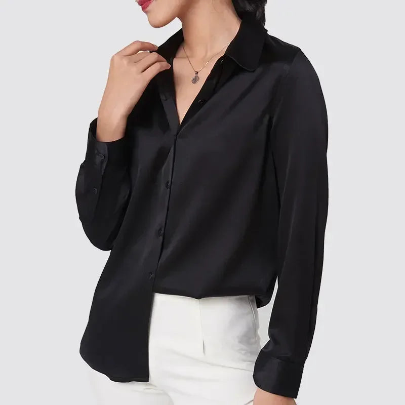 Luxury Mulberry Silk Satin Blouse