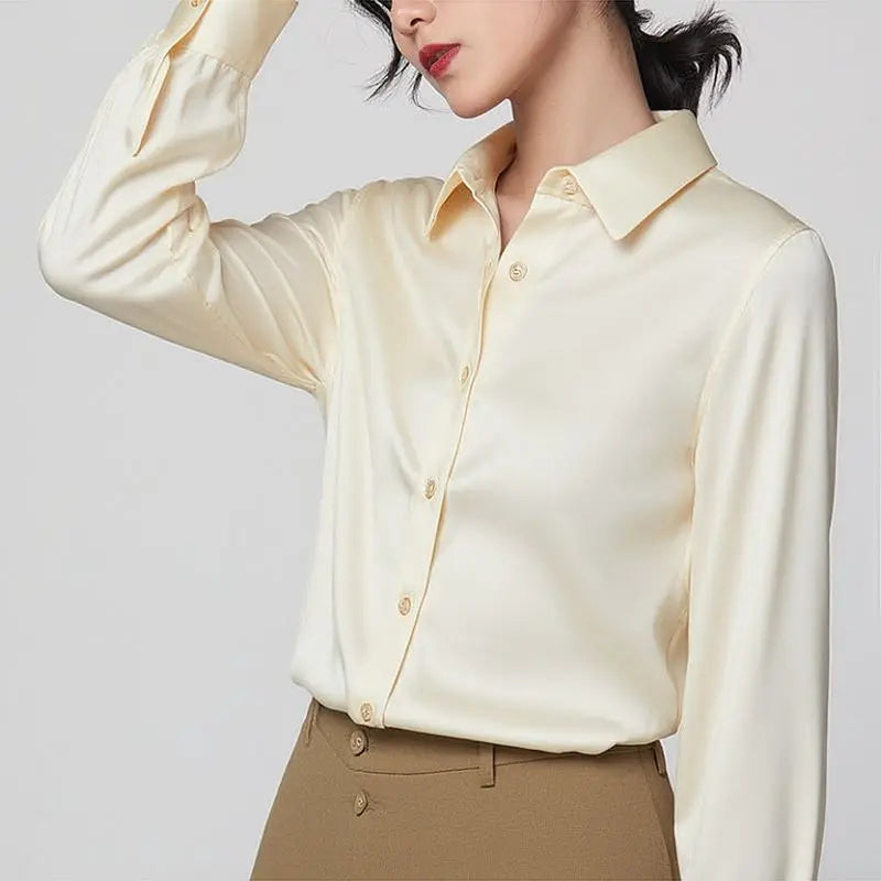 Luxury Mulberry Silk Satin Blouse