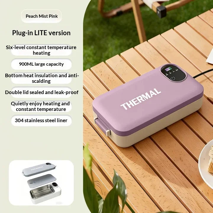Portable Electric Heated Lunch Box Stainless Steel