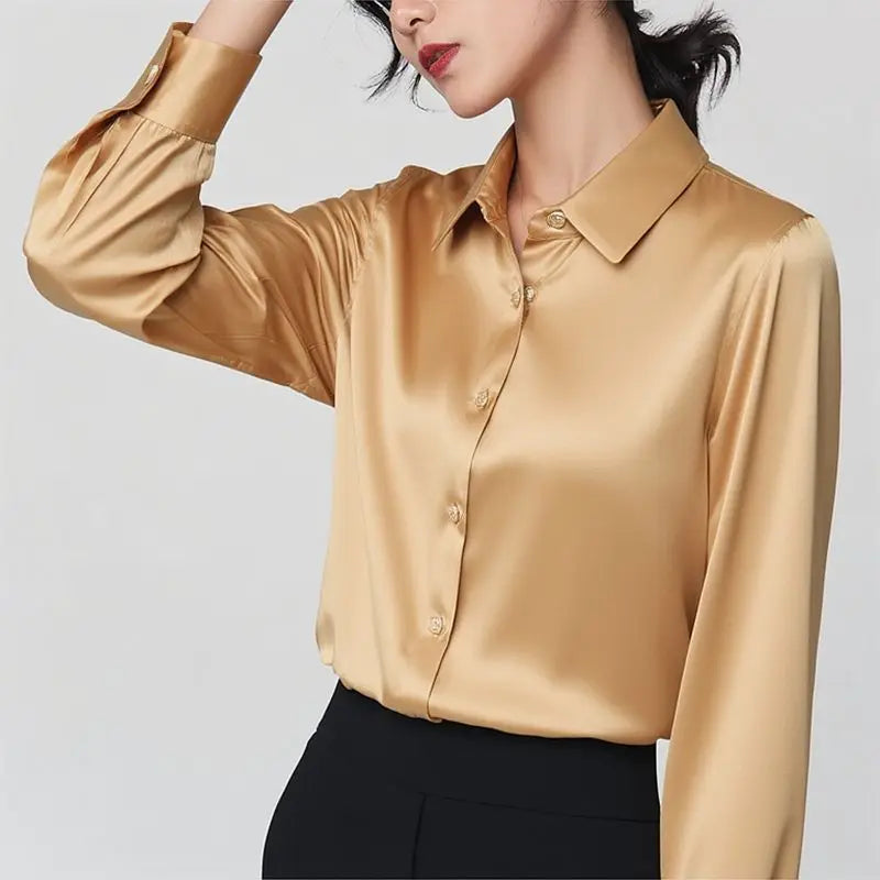 Luxury Mulberry Silk Satin Blouse