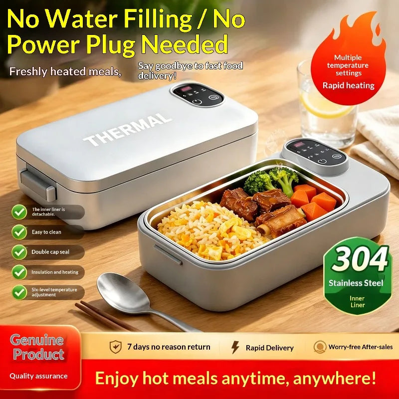 Portable Electric Heated Lunch Box Stainless Steel