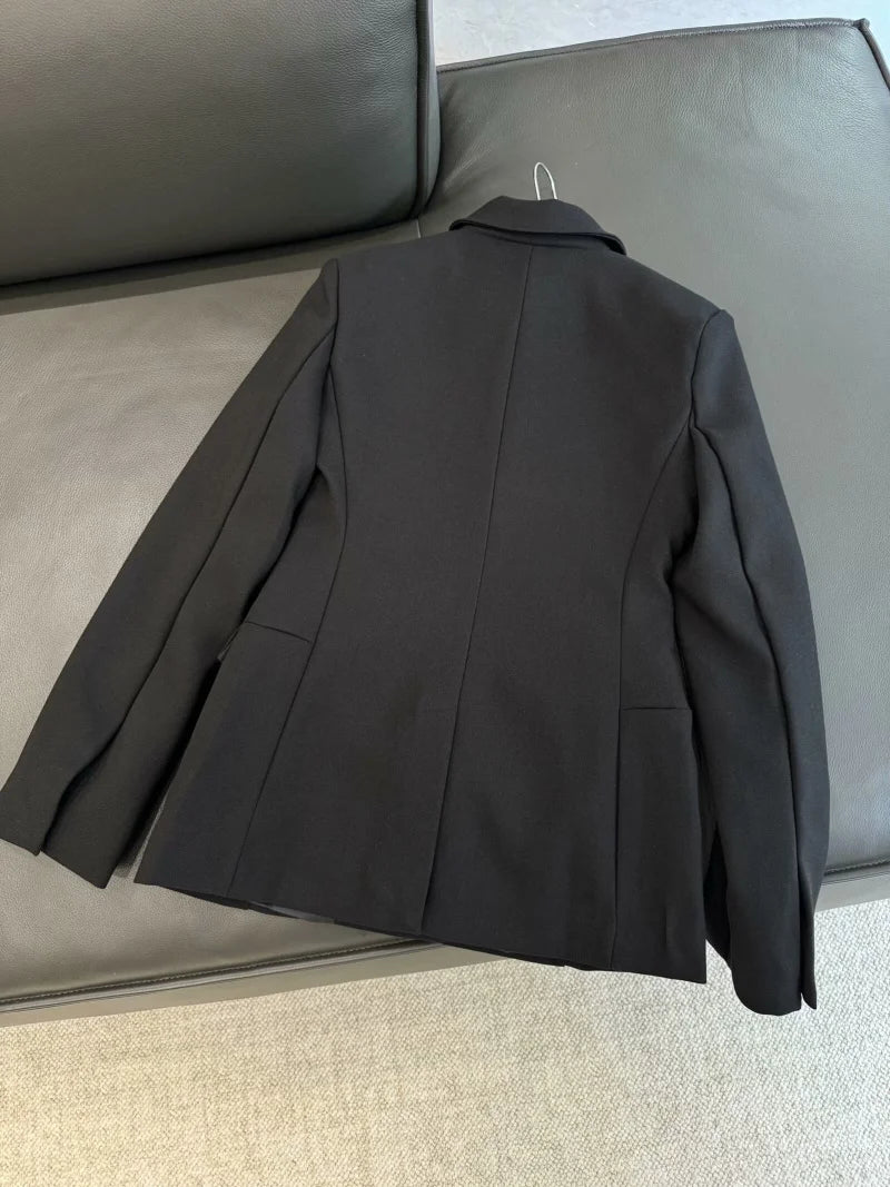 ZW Series Shoulder Padded Slim Fit Suit Jacket for Women ETJ 2026 New Collection with Waist Cinching Design  Casual Suit Jacket