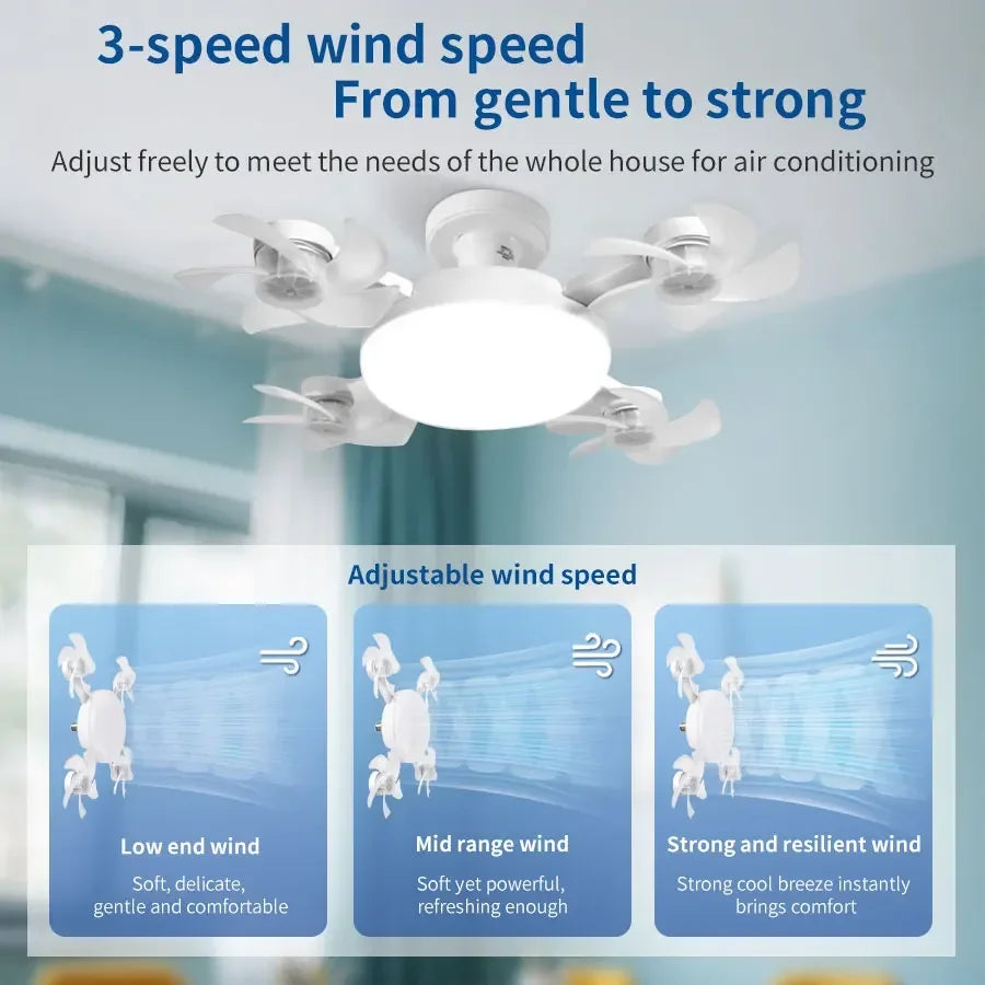 E27 LED Ceiling Fan Light with Remote