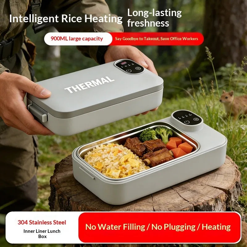 Portable Electric Heated Lunch Box Stainless Steel