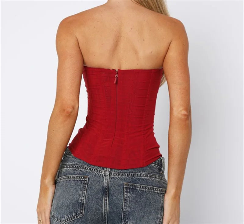 Slim Vest French High Street Elegant Backless Tank Top