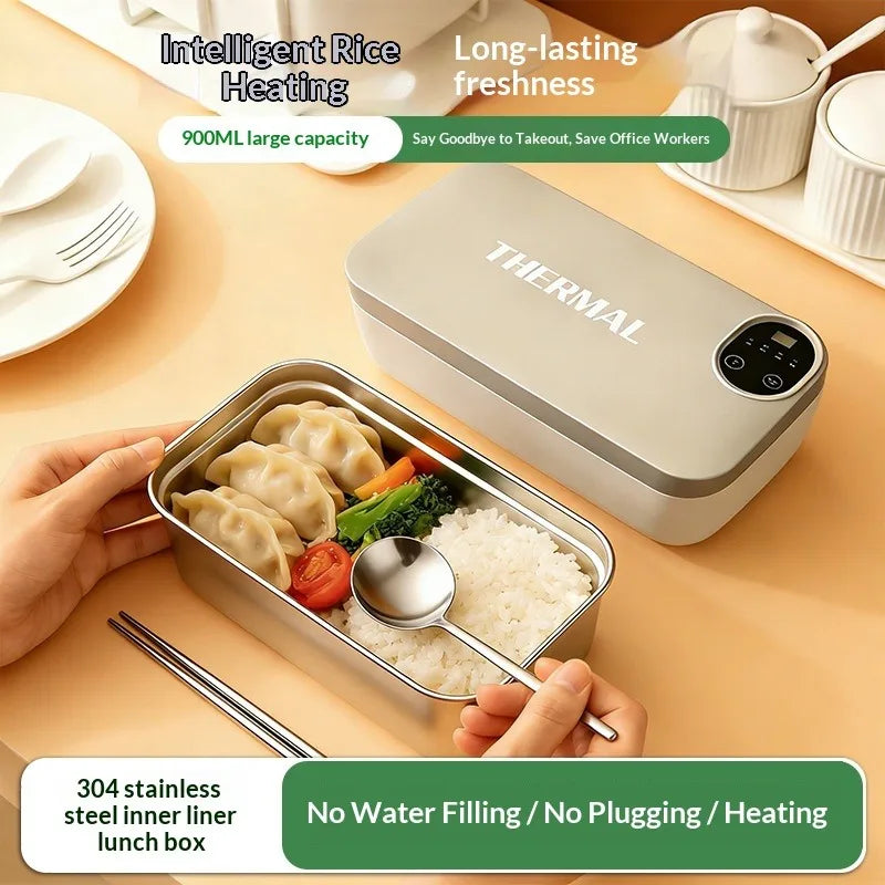 Portable Electric Heated Lunch Box Stainless Steel