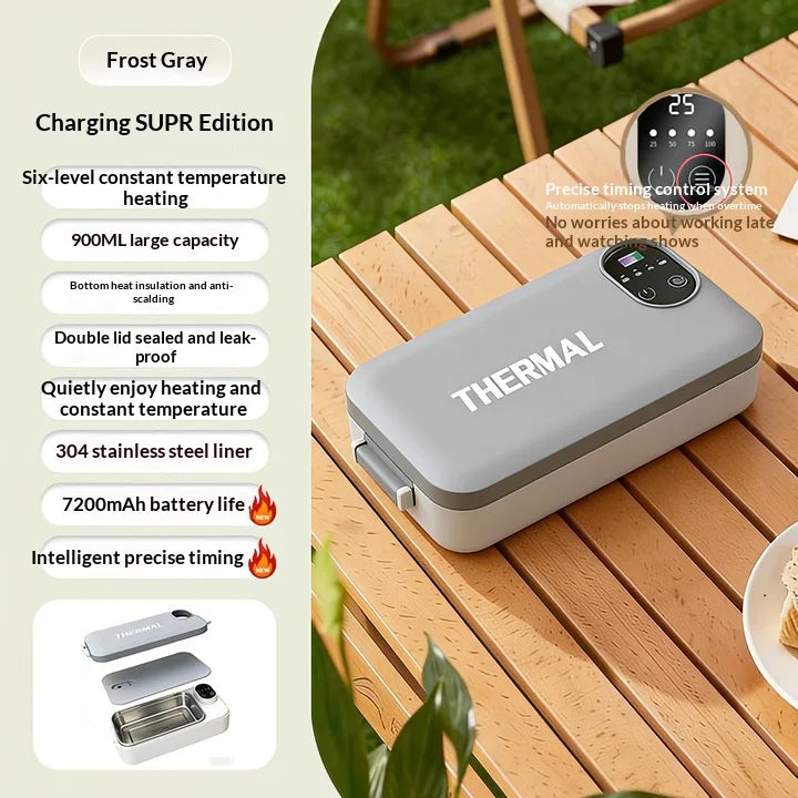 Portable Electric Heated Lunch Box Stainless Steel