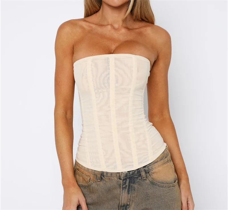 Slim Vest French High Street Elegant Backless Tank Top