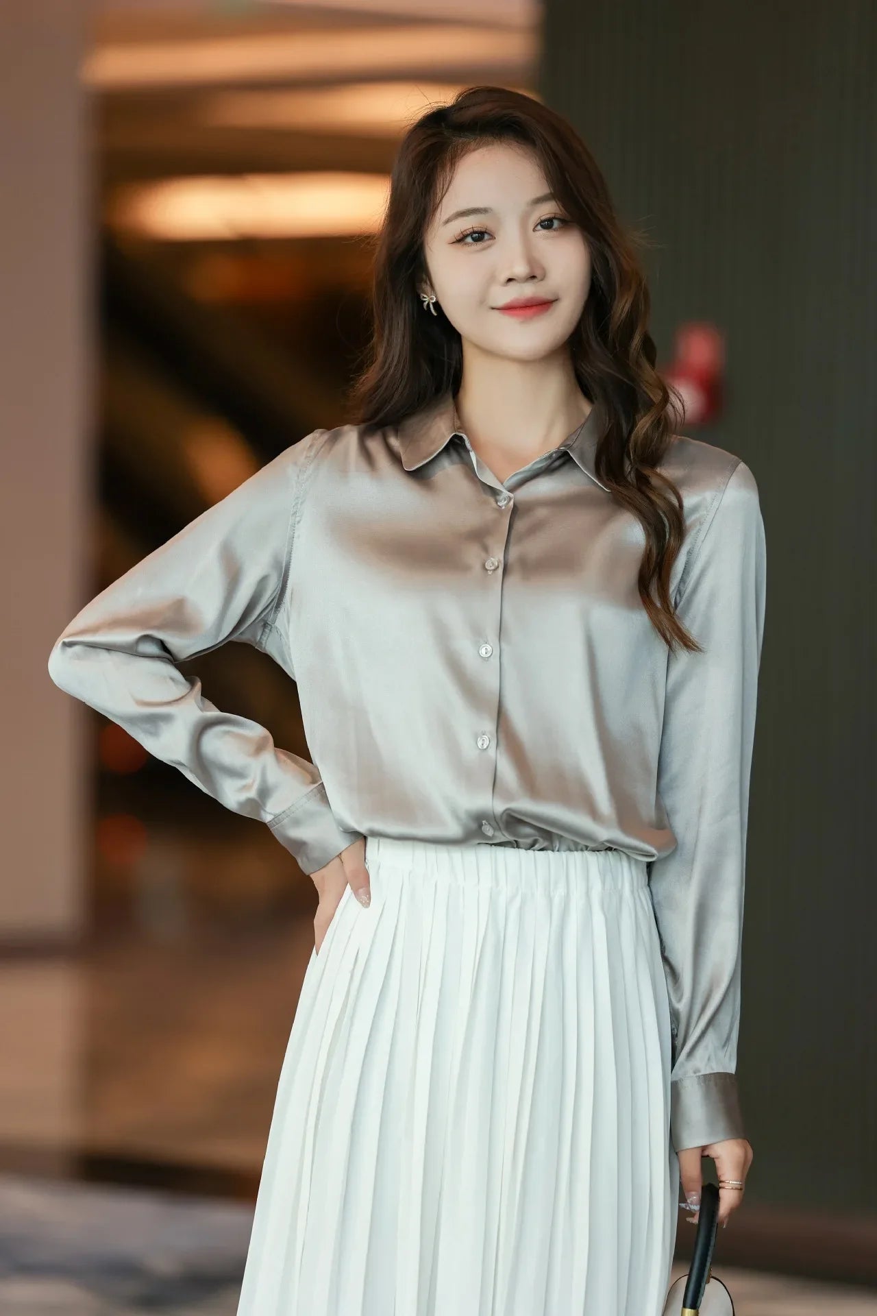 Luxury Mulberry Silk Satin Blouse