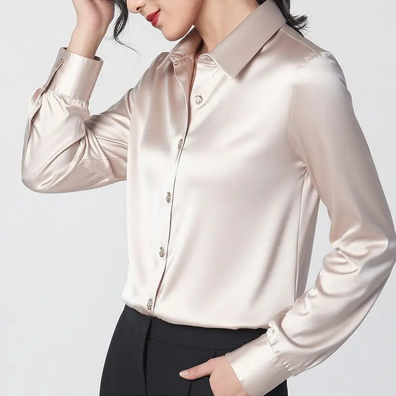 Luxury Mulberry Silk Satin Blouse