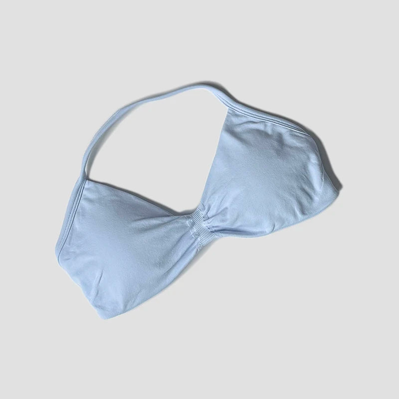 Seamless Strappy Halter Sports Bra