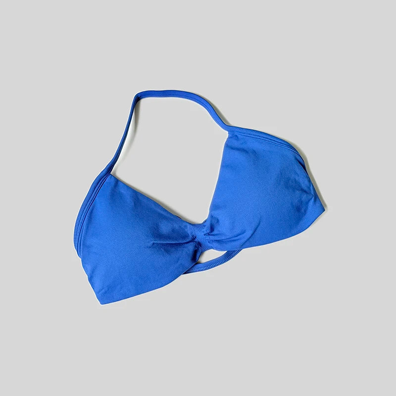 Seamless Strappy Halter Sports Bra