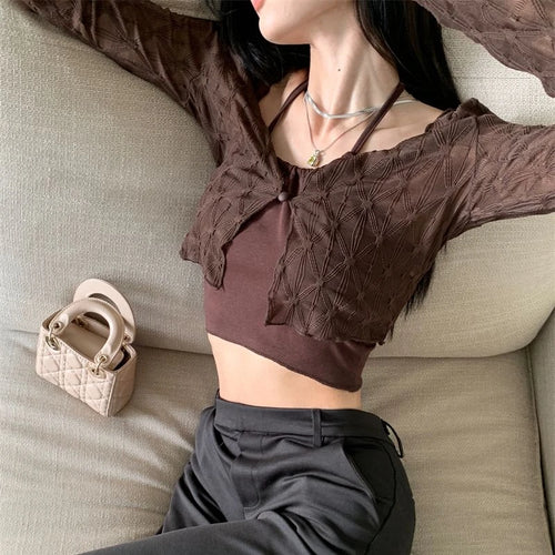 Chic Crochet Cropped Sunproof Cardigan