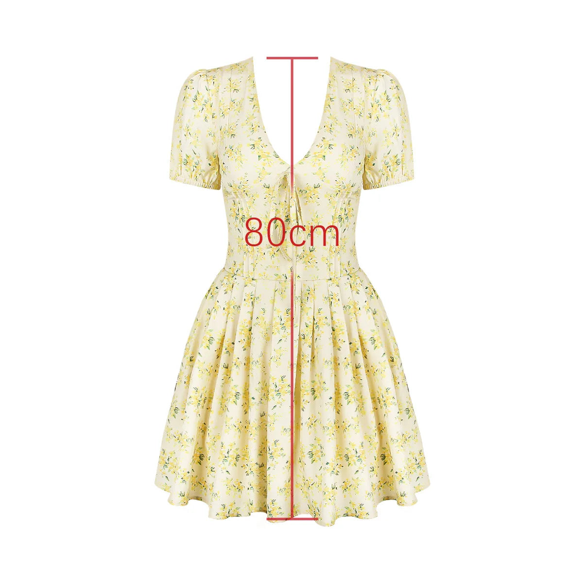 Oligai Fashion Summer Dresses 2026 Yellow Flower Print Party Dresses Elegant Puff Sleeve Birthday Holiday Dress Women's Clothing