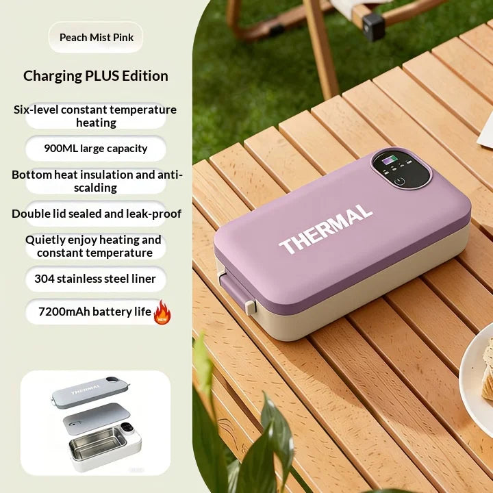 Portable Electric Heated Lunch Box Stainless Steel