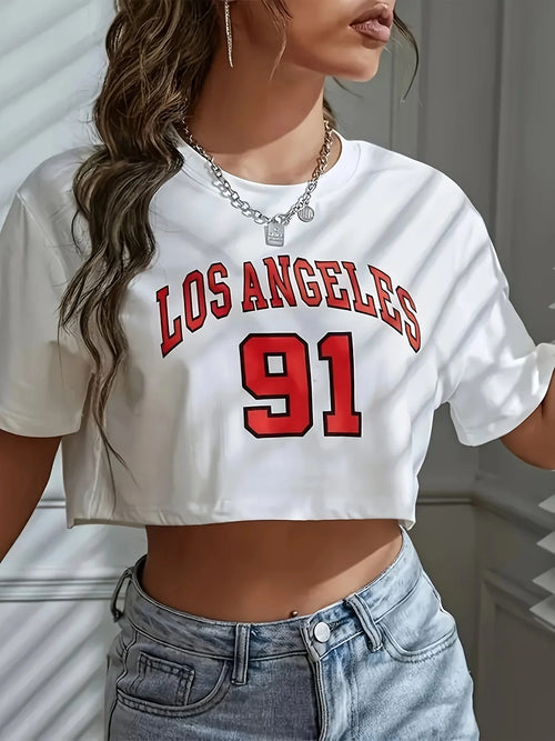 Casual Crop Top Women Cropped