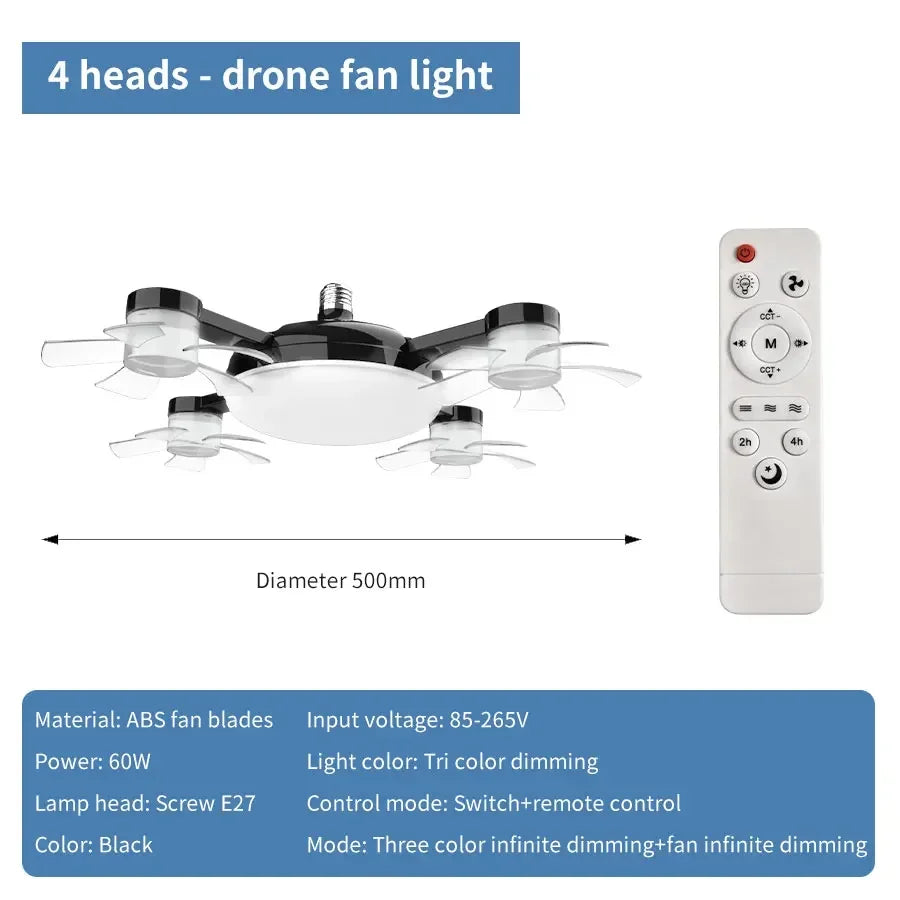 E27 LED Ceiling Fan Light with Remote