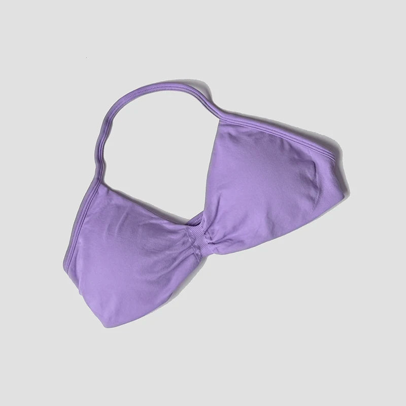 Seamless Strappy Halter Sports Bra