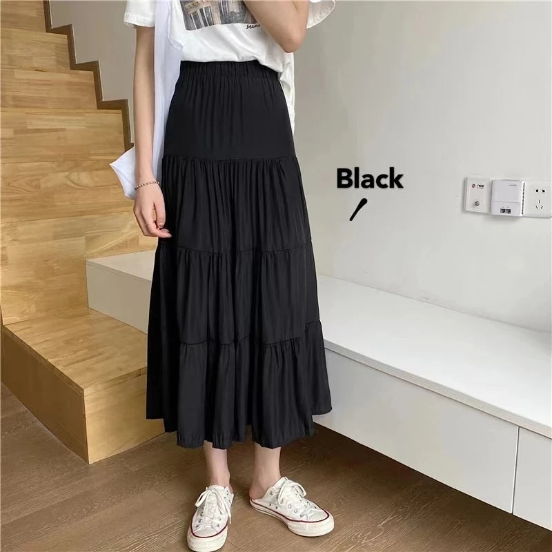 Elegant Vintage High-Waist A-Line Skirt