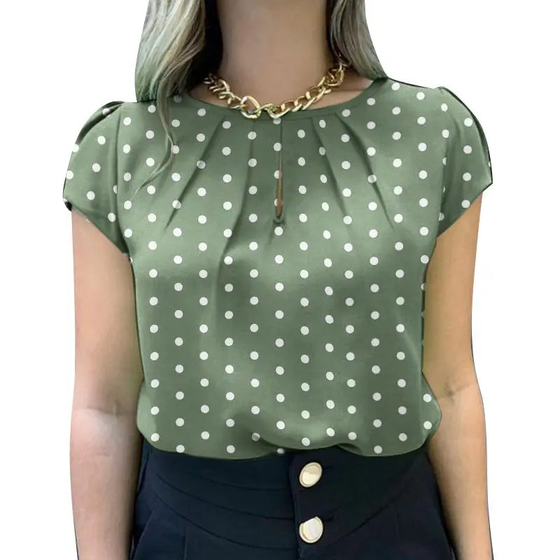 2026 Summer Tunic Tops ZANZEA Women Short Sleeve Polka Dots Blouse Work Holiday Shirt Casual O Neck Blusas Female Chemise Mujer