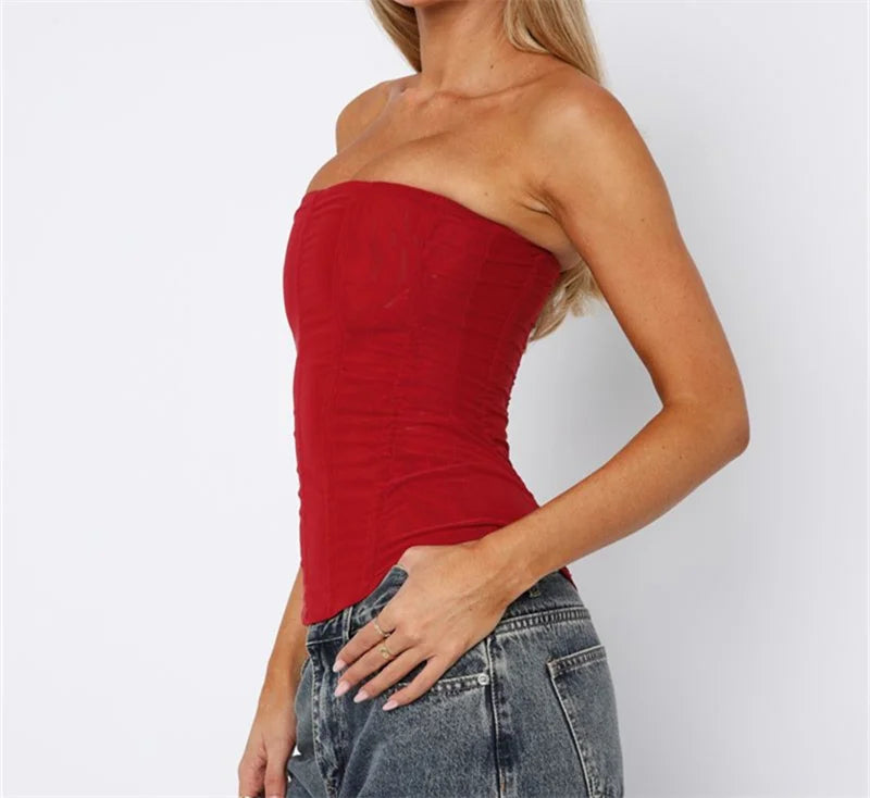 Slim Vest French High Street Elegant Backless Tank Top