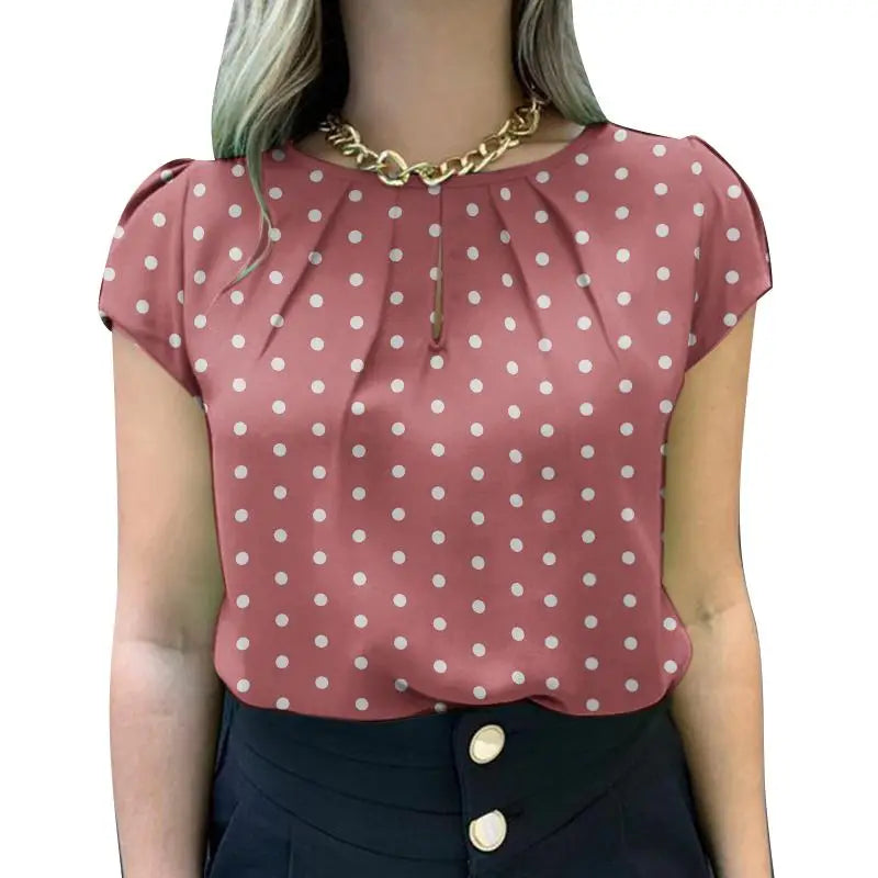 2026 Summer Tunic Tops ZANZEA Women Short Sleeve Polka Dots Blouse Work Holiday Shirt Casual O Neck Blusas Female Chemise Mujer
