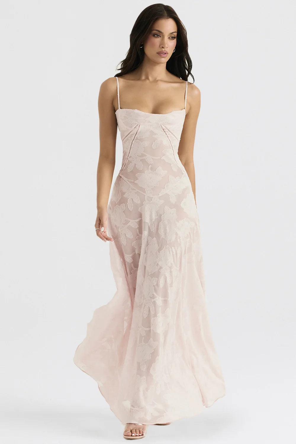 Elegant Lace Backless Maxi Dress