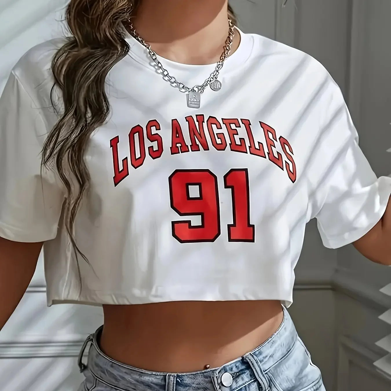Casual Crop Top Women Cropped