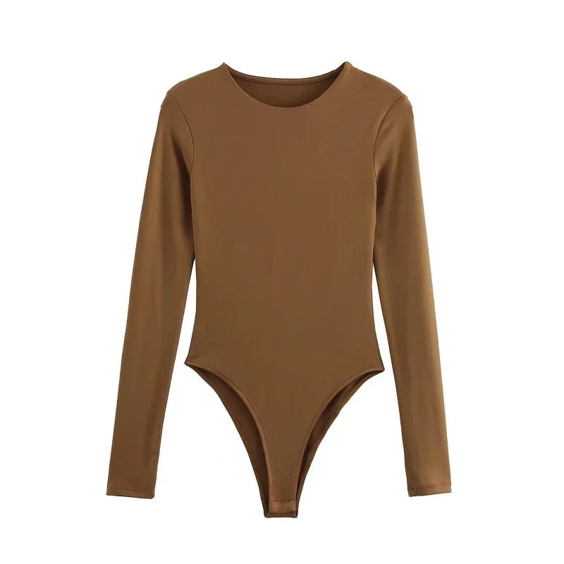 Elegant Long Sleeve Bustier Bodysuit