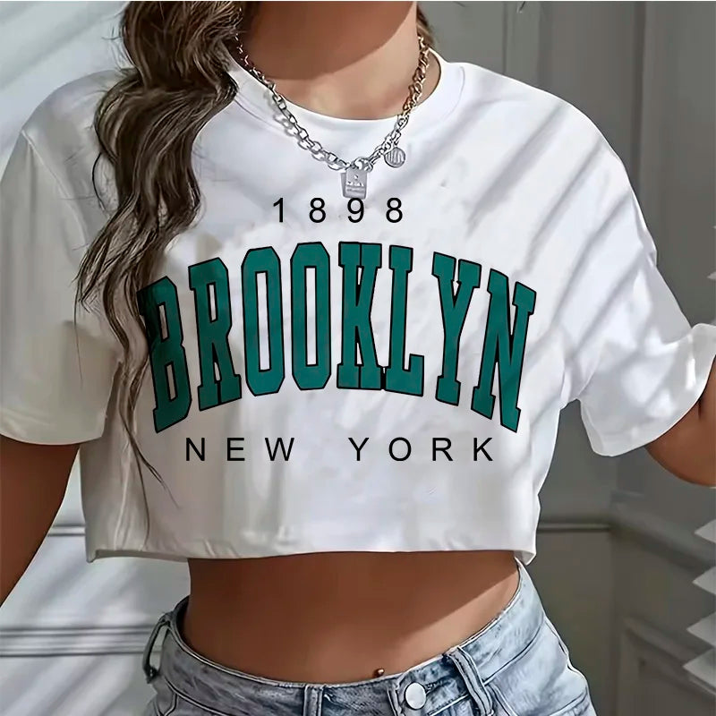 Casual Crop Top Women Cropped