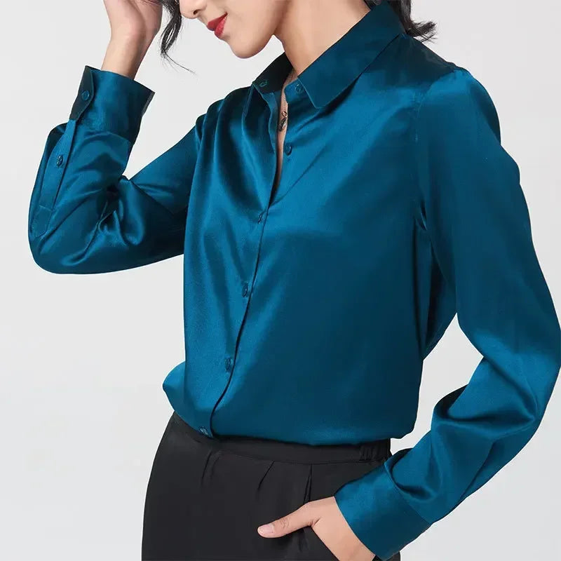 Luxury Mulberry Silk Satin Blouse