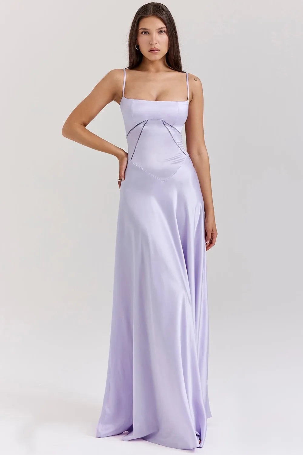 Elegant Lace Backless Maxi Dress