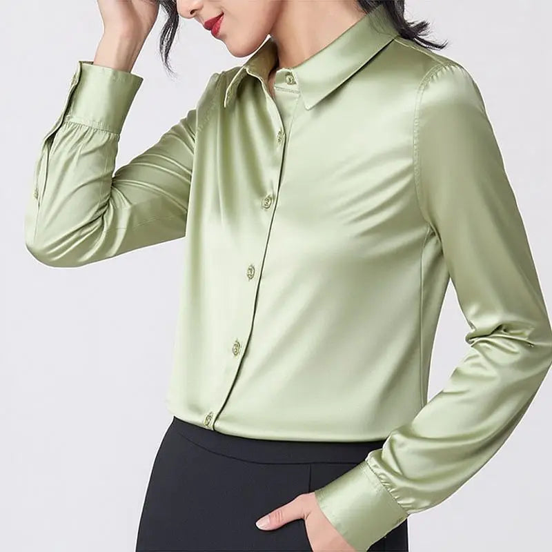 Luxury Mulberry Silk Satin Blouse