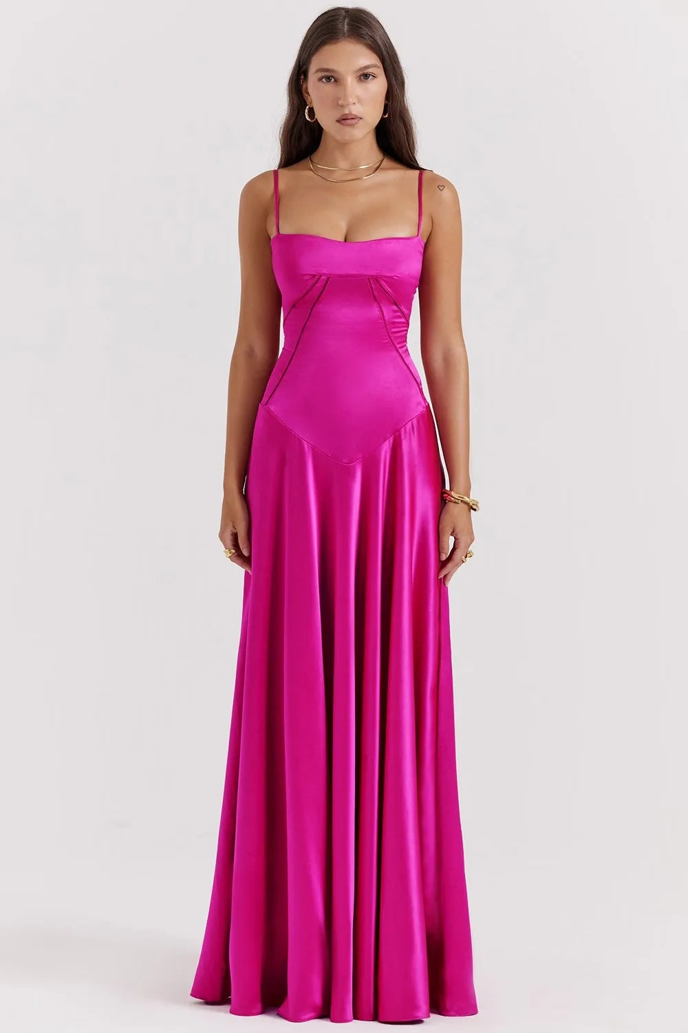 Elegant Lace Backless Maxi Dress