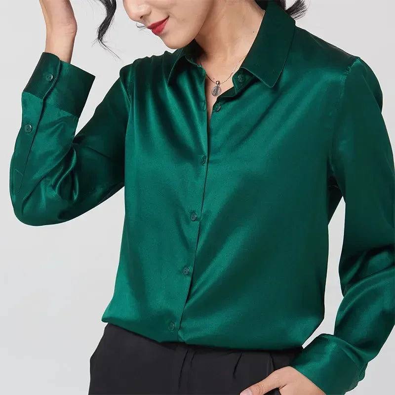 Luxury Mulberry Silk Satin Blouse